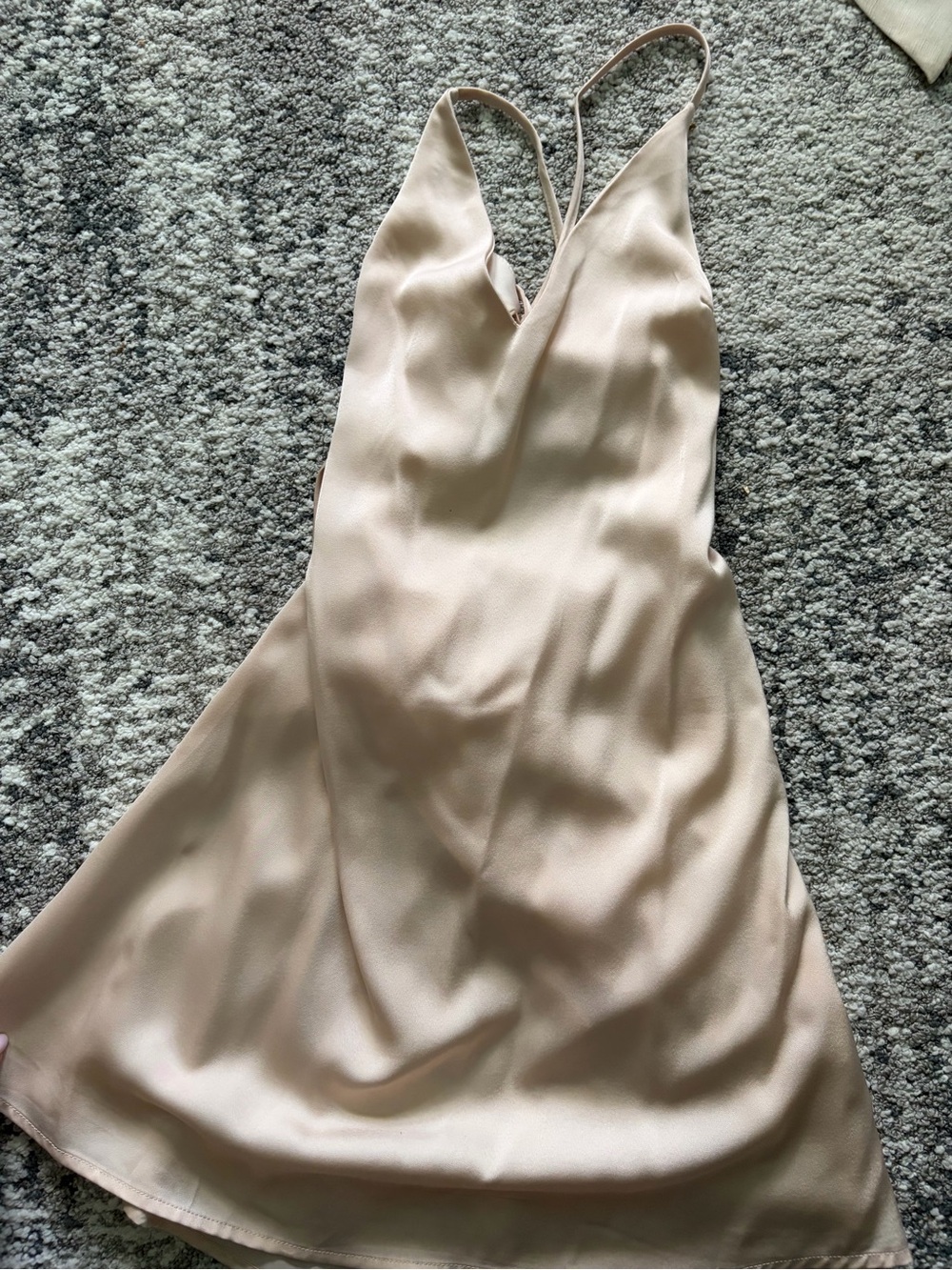 MARBLE Cream Spaghetti-Strap Slip Dress